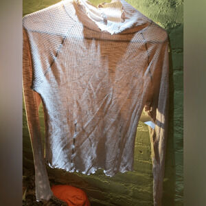 NEW! FP intimately Light Pink Waffle Knit Long Sleeve Top